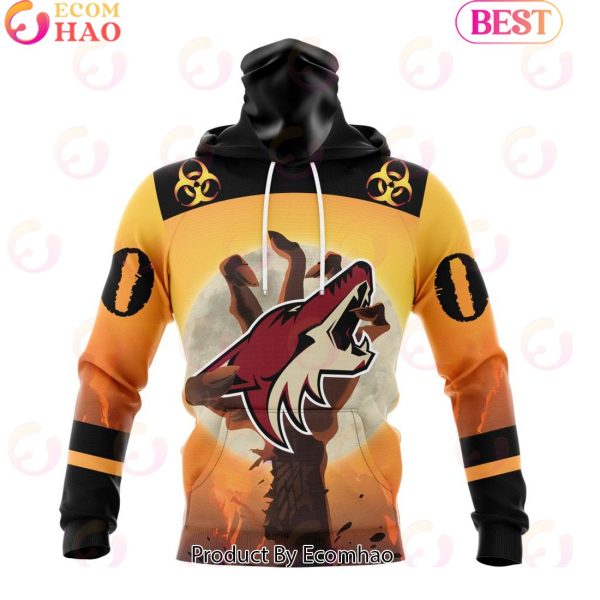 Personalized NHL Arizona Coyotes Special Zombie Design For Halloween 3D Hoodie