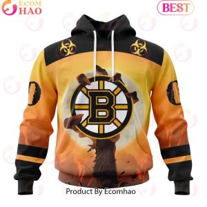 Personalized NHL Boston Bruins Special Zombie Design For Halloween 3D Hoodie