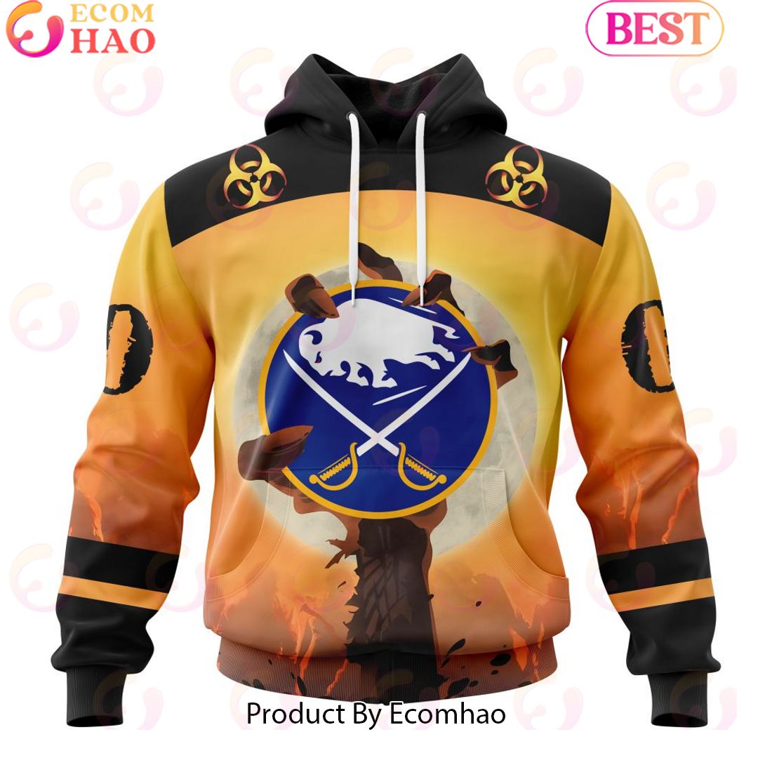 Personalized NHL Buffalo Sabres Special Zombie Design For Halloween 3D Hoodie