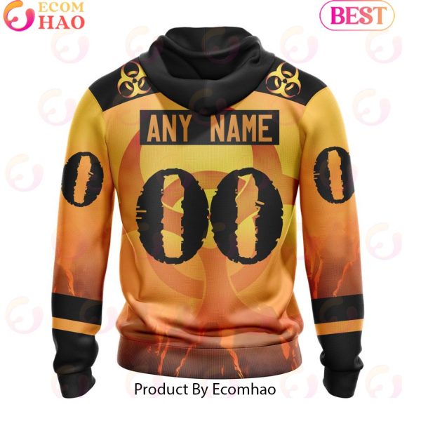 Personalized NHL Columbus Blue Jackets Special Zombie Design For Halloween 3D Hoodie