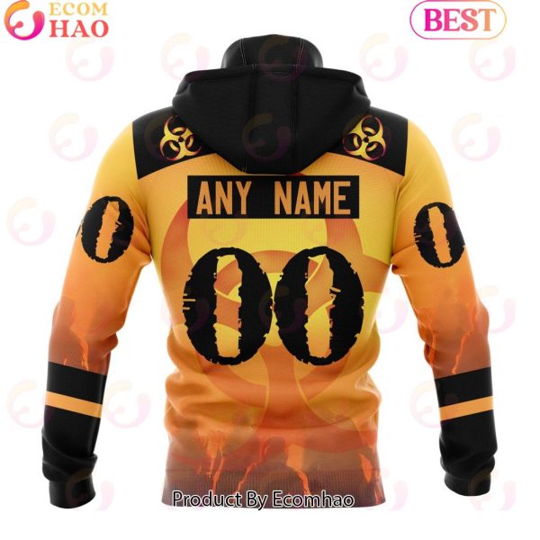 Personalized NHL Columbus Blue Jackets Special Zombie Design For Halloween 3D Hoodie