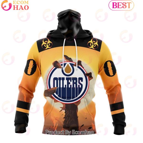Personalized NHL Edmonton Oilers Special Zombie Design For Halloween 3D Hoodie