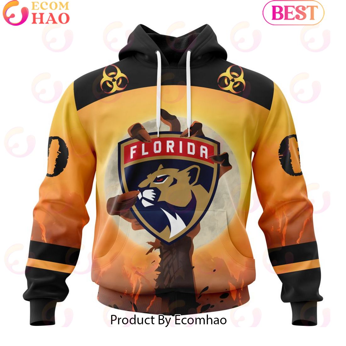 Personalized NHL Florida Panthers Special Zombie Design For Halloween 3D Hoodie