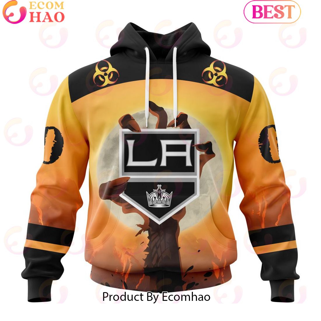 Personalized NHL Los Angeles Kings Special Zombie Design For Halloween 3D Hoodie