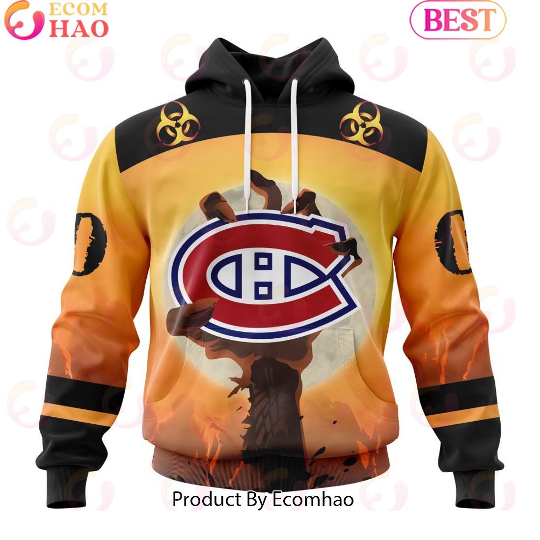 Personalized NHL Montreal Canadiens Special Zombie Design For Halloween 3D Hoodie