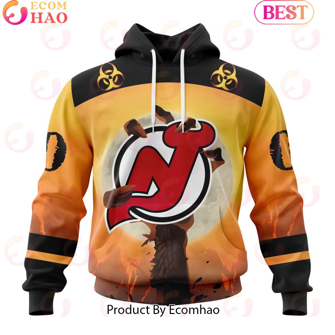 Personalized NHL New Jersey Devils Special Zombie Design For Halloween 3D Hoodie