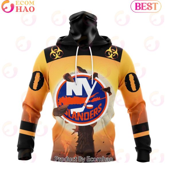 Personalized NHL New York Islanders Special Zombie Design For Halloween 3D Hoodie