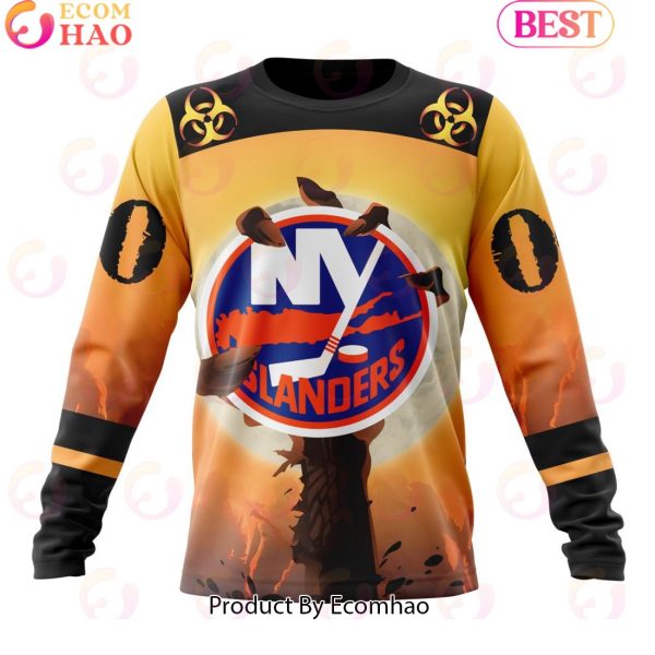 Personalized NHL New York Islanders Special Zombie Design For Halloween 3D Hoodie