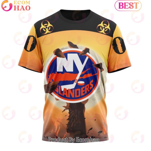 Personalized NHL New York Islanders Special Zombie Design For Halloween 3D Hoodie