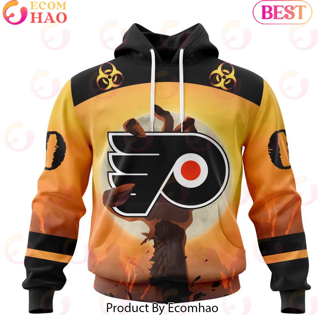 Personalized NHL Philadelphia Flyers Special Zombie Design For Halloween 3D Hoodie