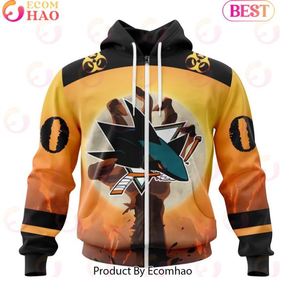 Personalized NHL San Jose Sharks Special Zombie Design For Halloween 3D Hoodie