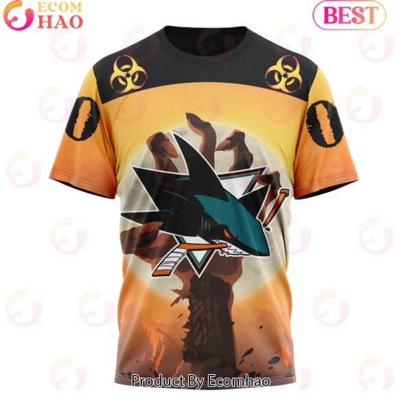Personalized NHL San Jose Sharks Special Zombie Design For Halloween 3D Hoodie