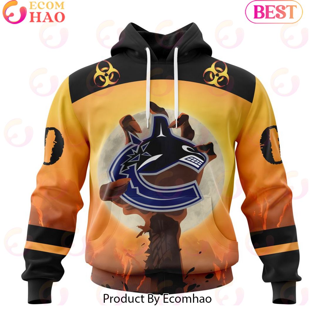 Personalized NHL Vancouver Canucks Special Zombie Design For Halloween 3D Hoodie