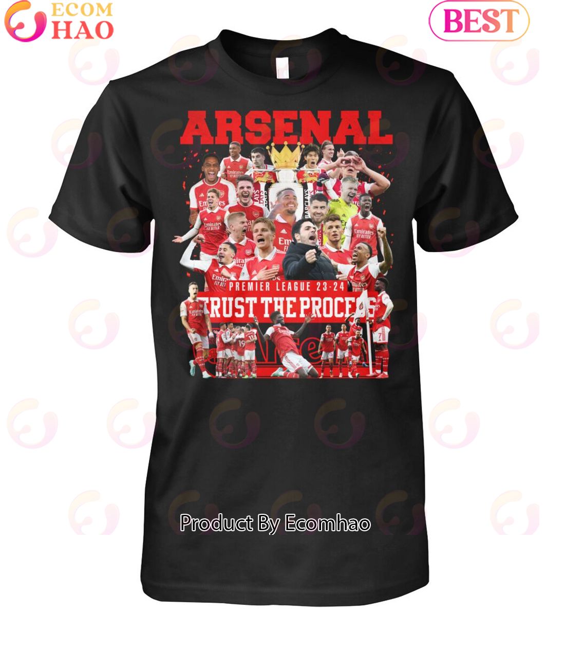 Arsenal Premier League 23-24 Trust The Process Unisex T-Shirt