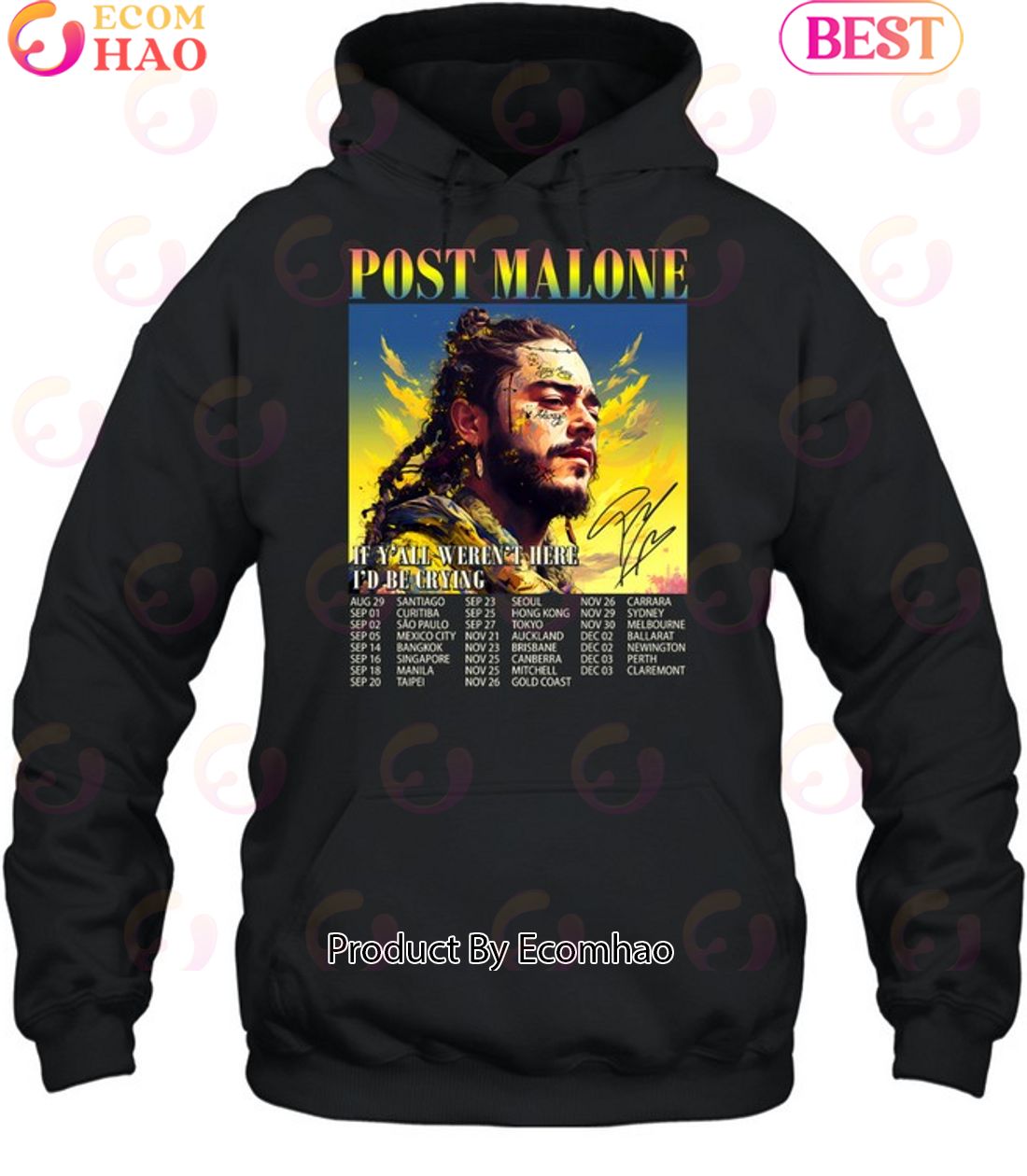 If Y’all Weren’t Here I’d Be Crying Tour 2023 – Post Malone Unisex T-Shirt