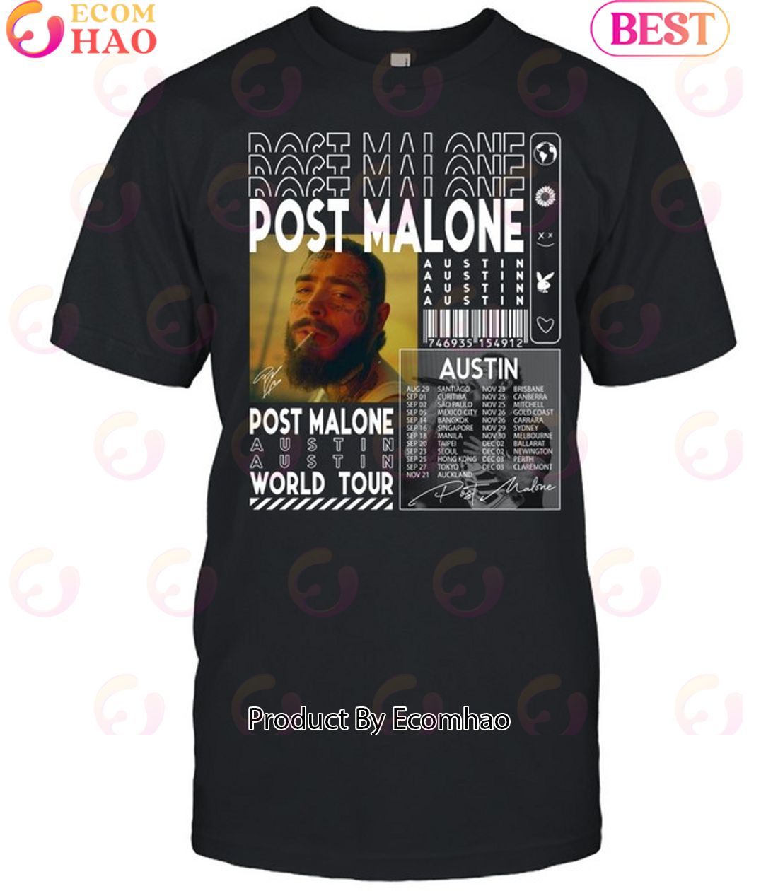 Post Malone Austin World Tour Limited Edition Unisex T-Shirt