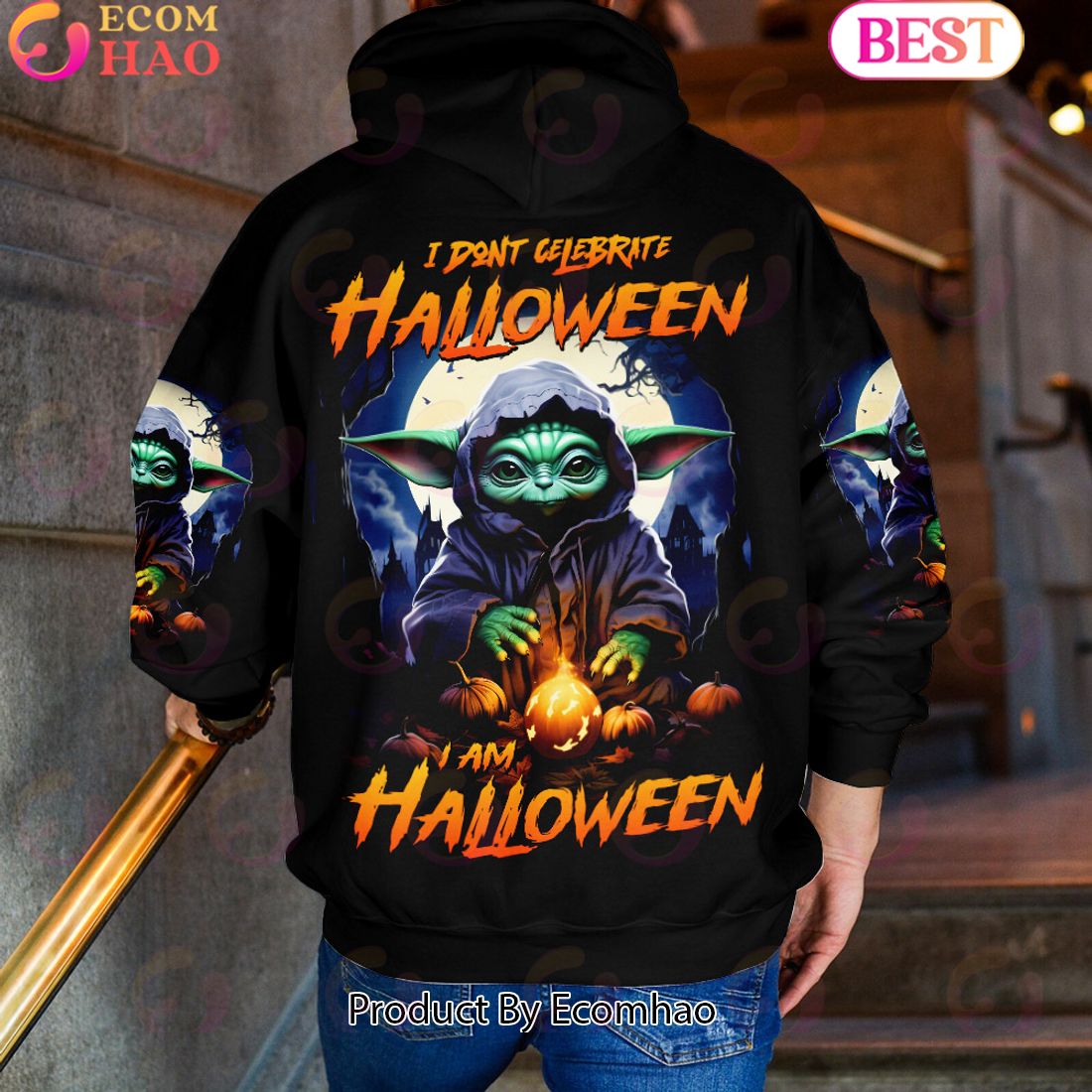 Star Wars Baby Yoda I Don’t Celebrate Halloween I Am Halloween Gift For Fans 3D All Over Printed Hoodie