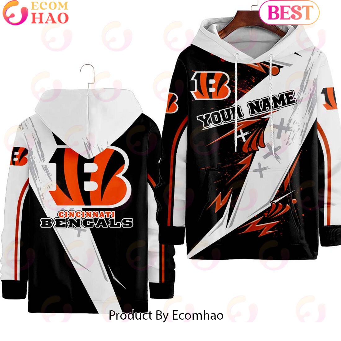 Cincinnati Bengals Customer Full Printing Hoodie Long Pants Set