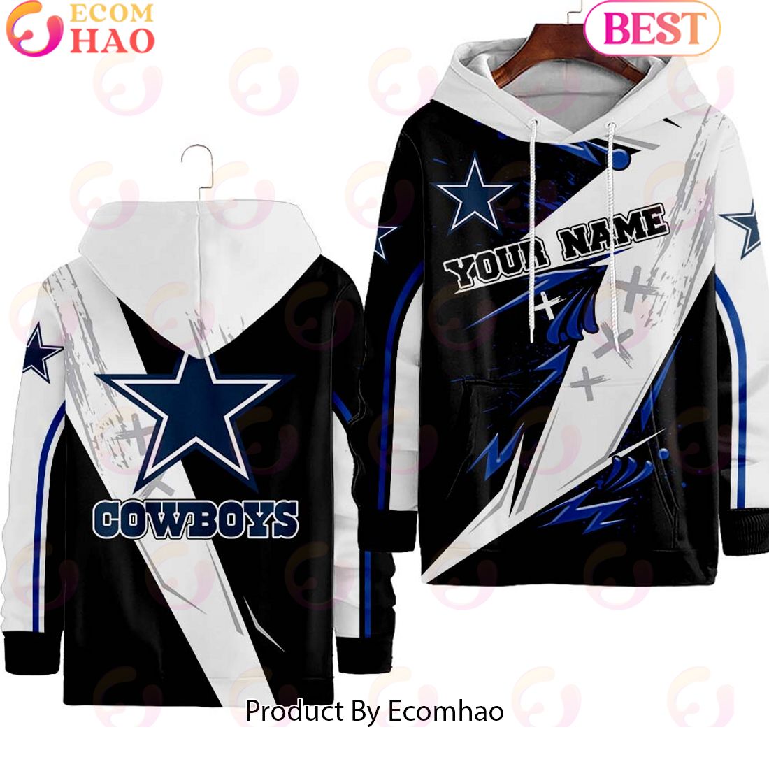 Dallas Cowboy Customer Full Printing Hoodie Long Pants Set