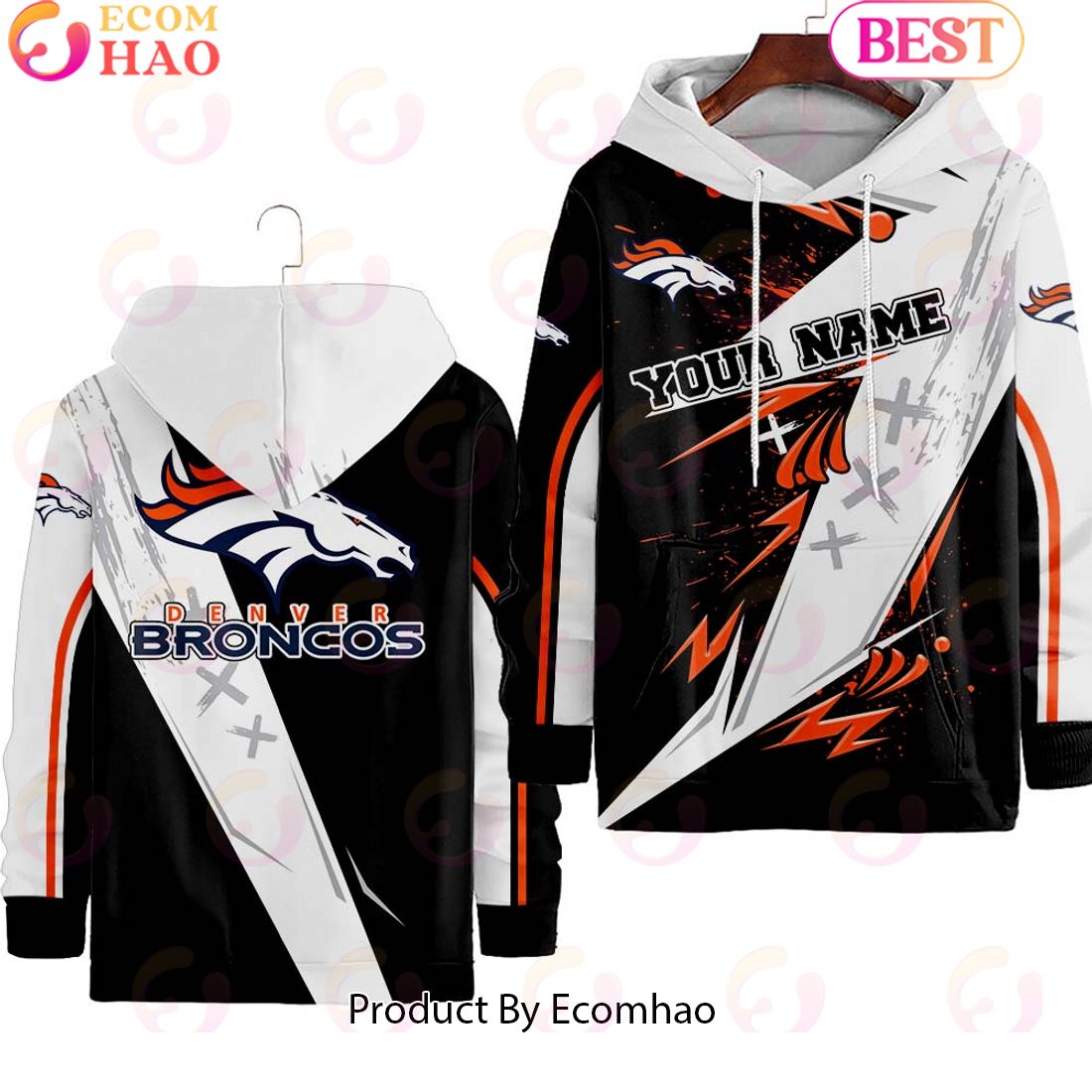 Denver Broncos Customer Full Printing Hoodie Long Pants Set