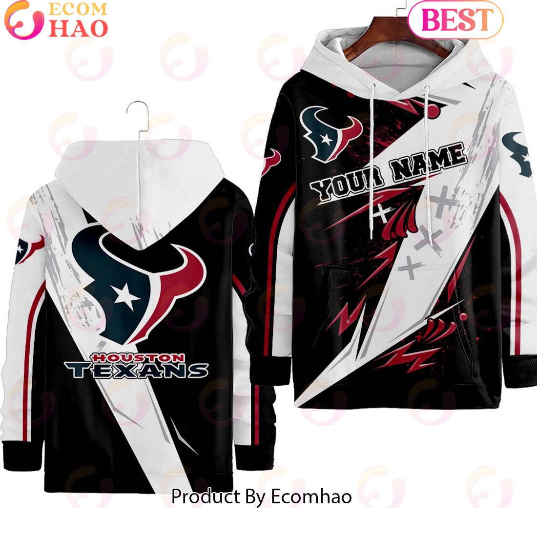 Houston Texans Customer Full Printing Hoodie Long Pants Set