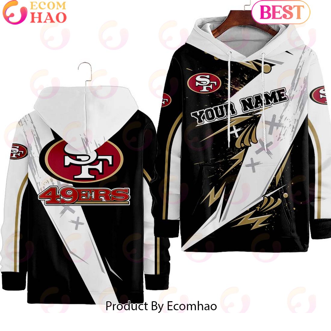 San Francisco 49ers Customer Full Printing Hoodie Long Pants Set