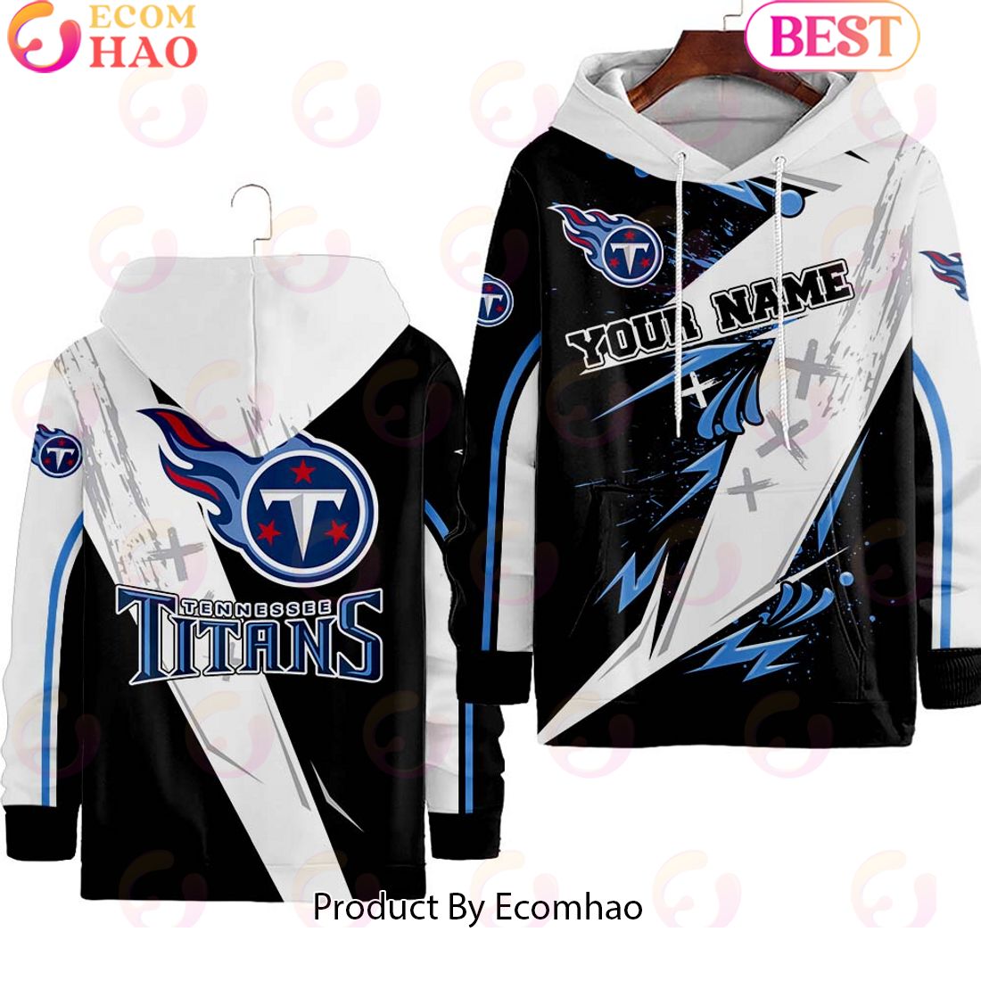 Tennessee Titans Customer Full Printing Hoodie Long Pants Set