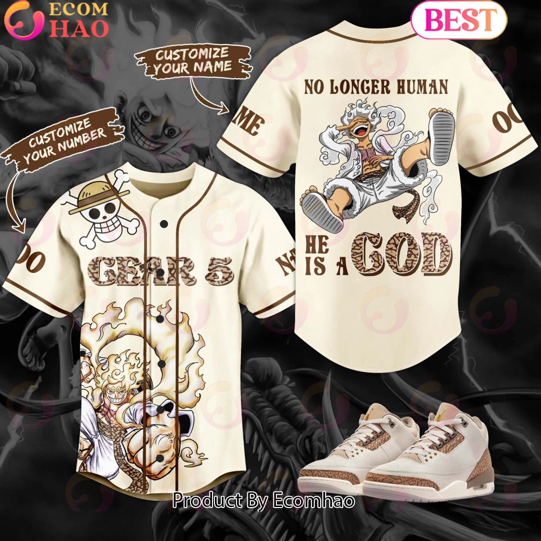 Customize Your Name And Number Gear 5 No Longer Human He Is A Good – Luffy Baseball Jersey