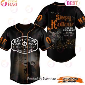 Customize Your Name And Number Sleepy Hollow Dead And Breakfast Baseball Jersey Customize Your Name And Number Sleepy Hollow Dead And Breakfast Baseball Jersey