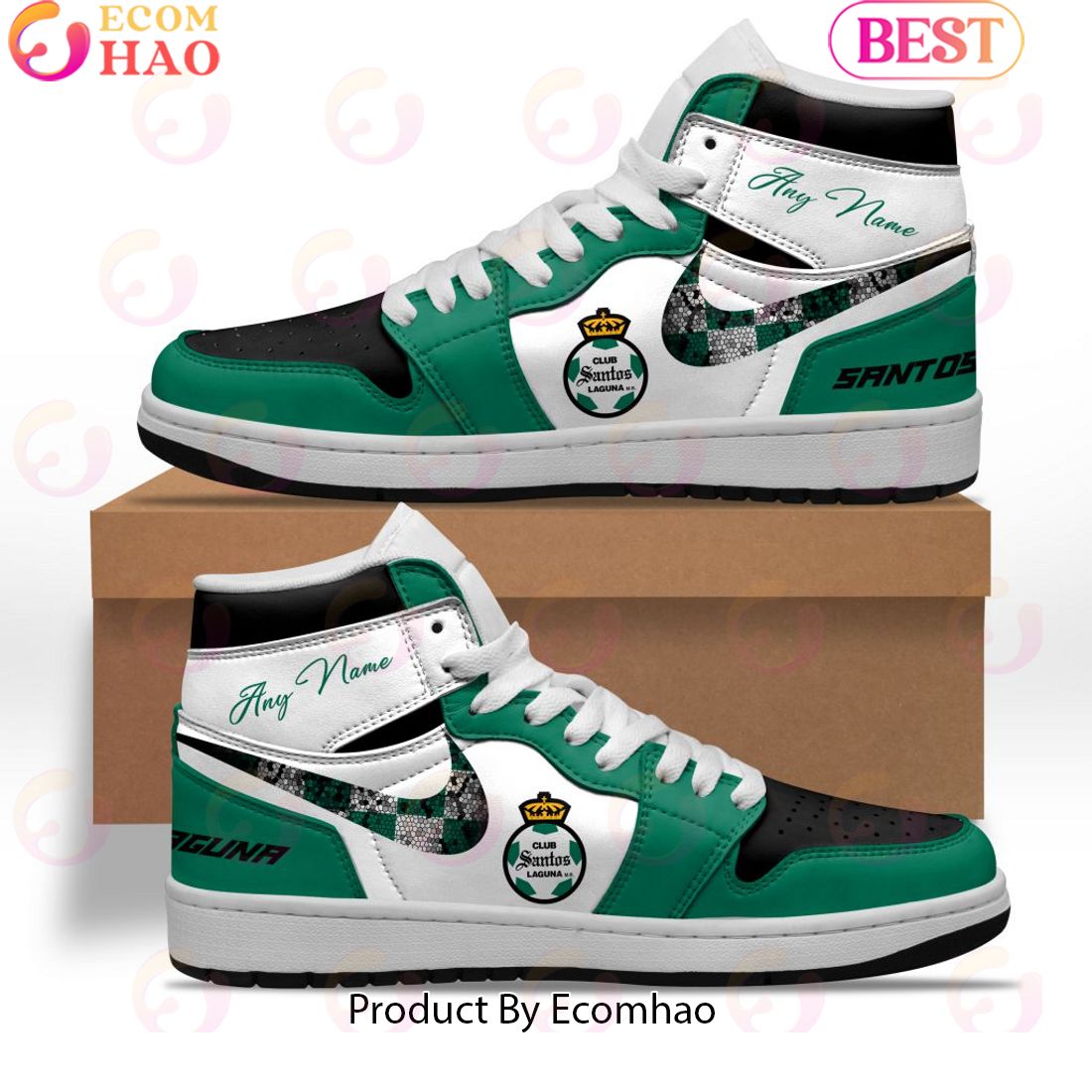 LIGA MX Club Santos Laguna Special Air Jordan 1, Hightop Custom Sneaker