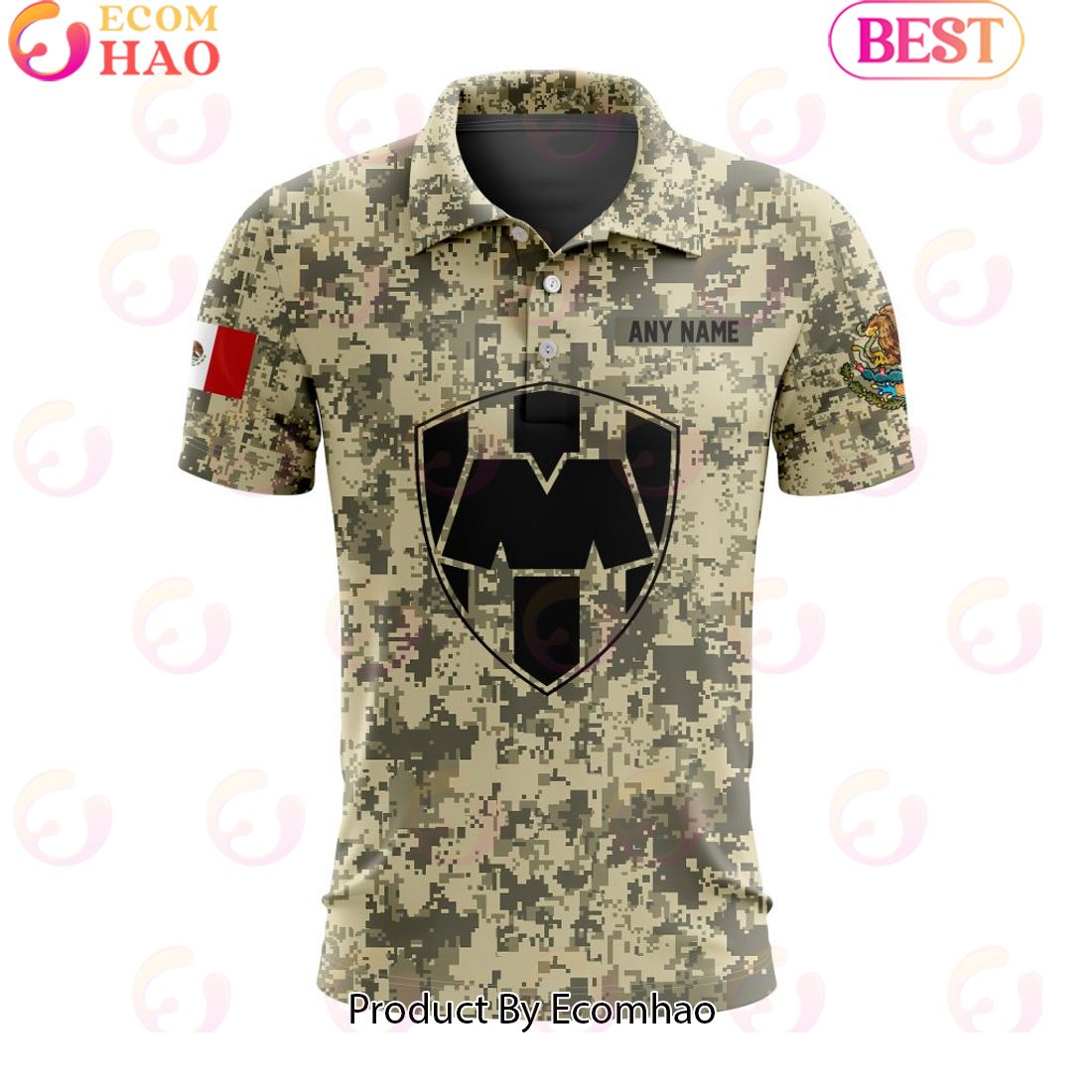 LIGA MX C.F. Monterrey Special Camo Design Polo Shirt