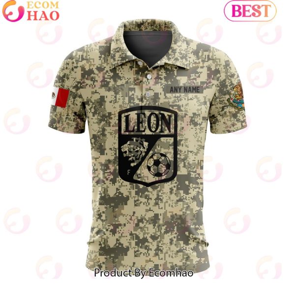 LIGA MX Club Leon Special Camo Design Polo Shirt
