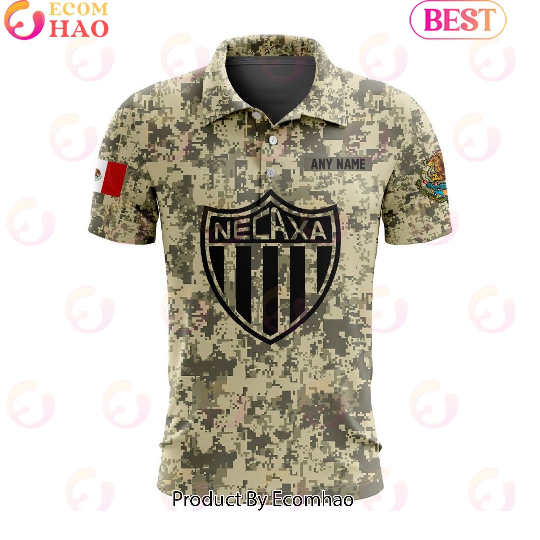 LIGA MX Club Necaxa Special Camo Design Polo Shirt