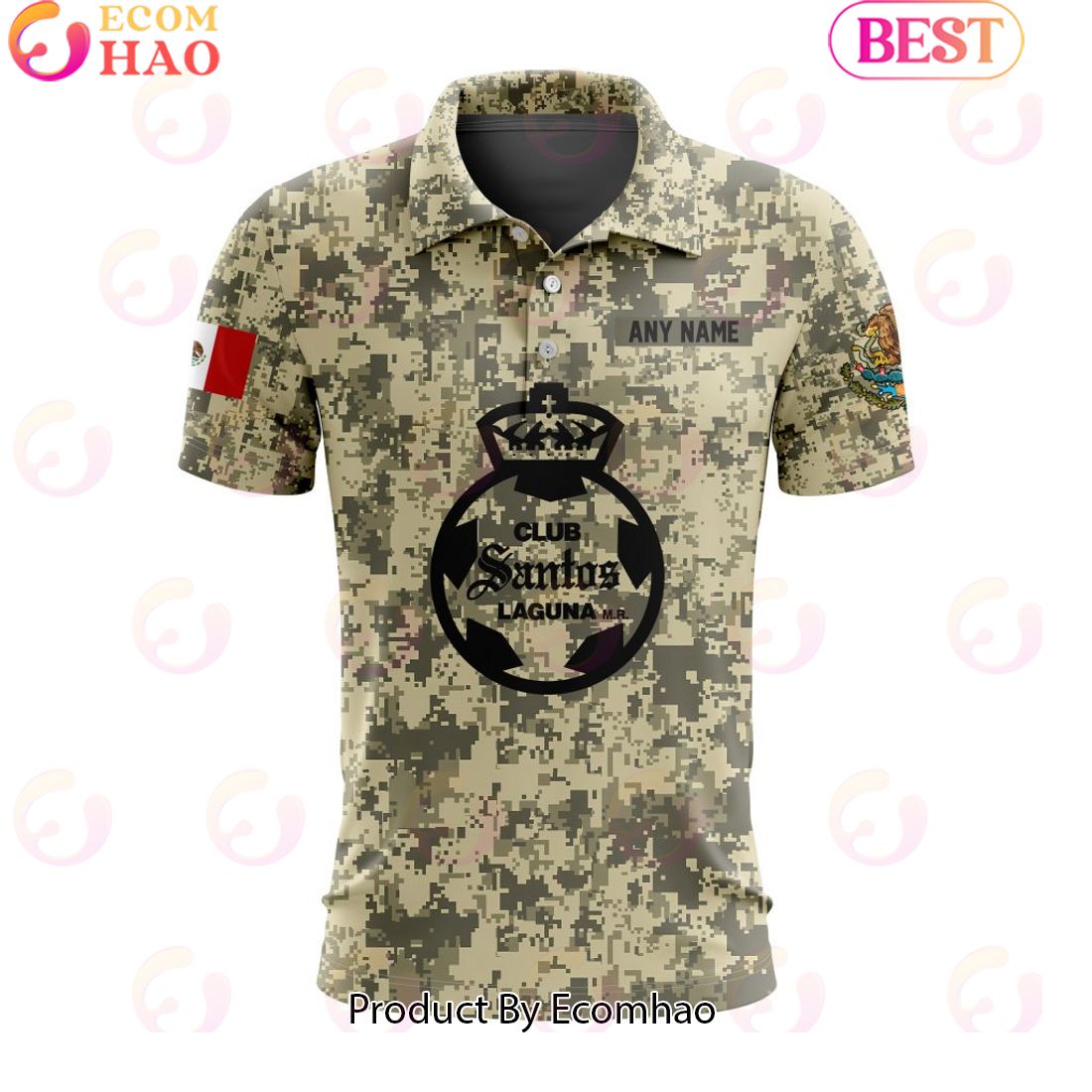 LIGA MX Deportivo Toluca Special Camo Design Polo Shirt