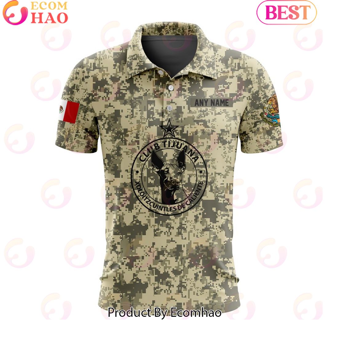 LIGA MX Club Tijuana Special Camo Design Polo Shirt