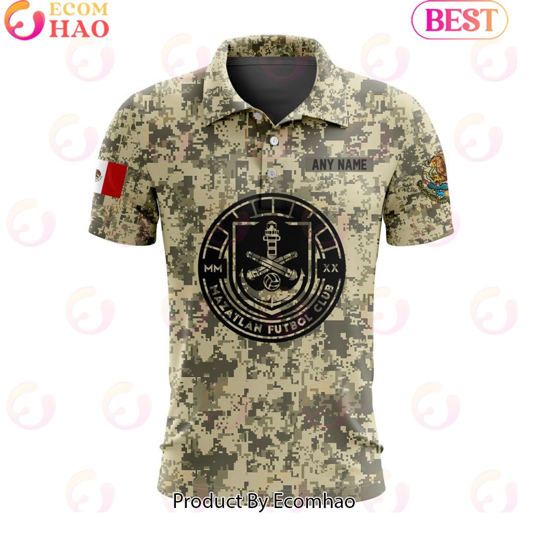 LIGA MX Queretaro F.C Special Camo Design Polo Shirt