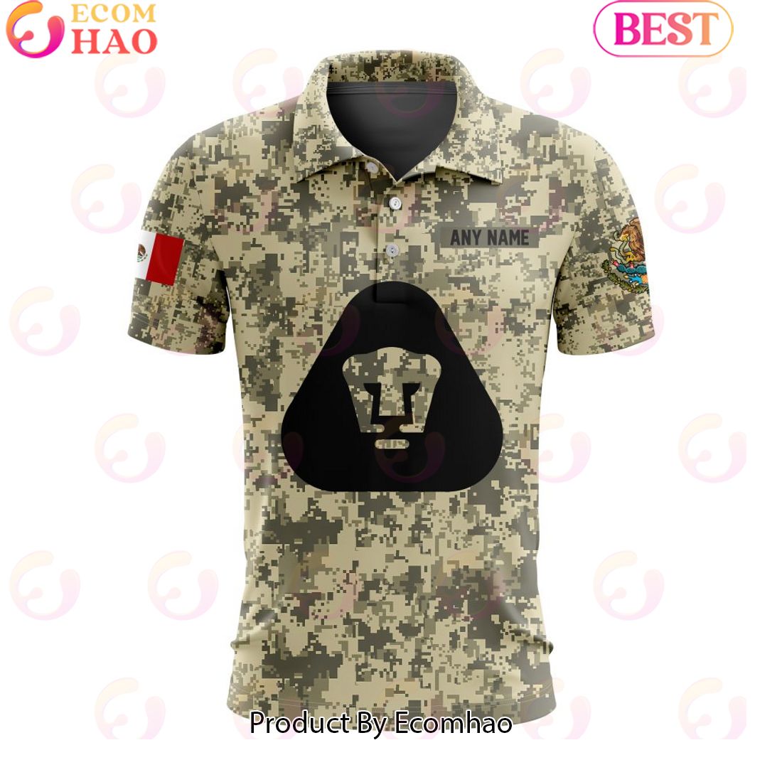 LIGA MX Pumas UNAM Special Camo Design Polo Shirt