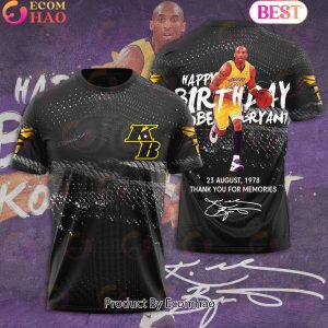 Happy Birthday August 23, 1978 Kobe Bryant Thank You For The Memories 3D Tshirt