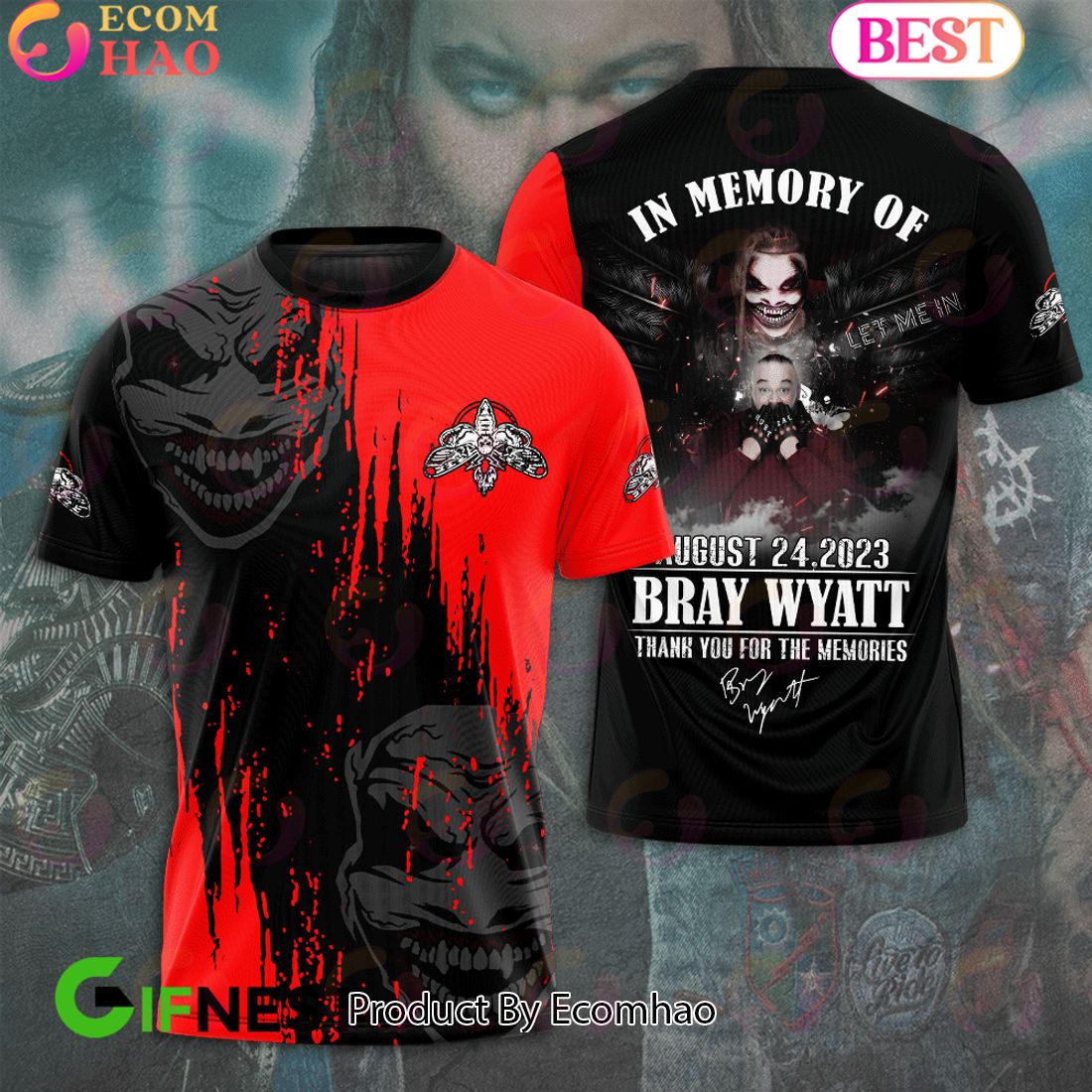 In Memory Of August 24, 2023 Bray Wyatt Thank You For The Memories 3D Hoodie