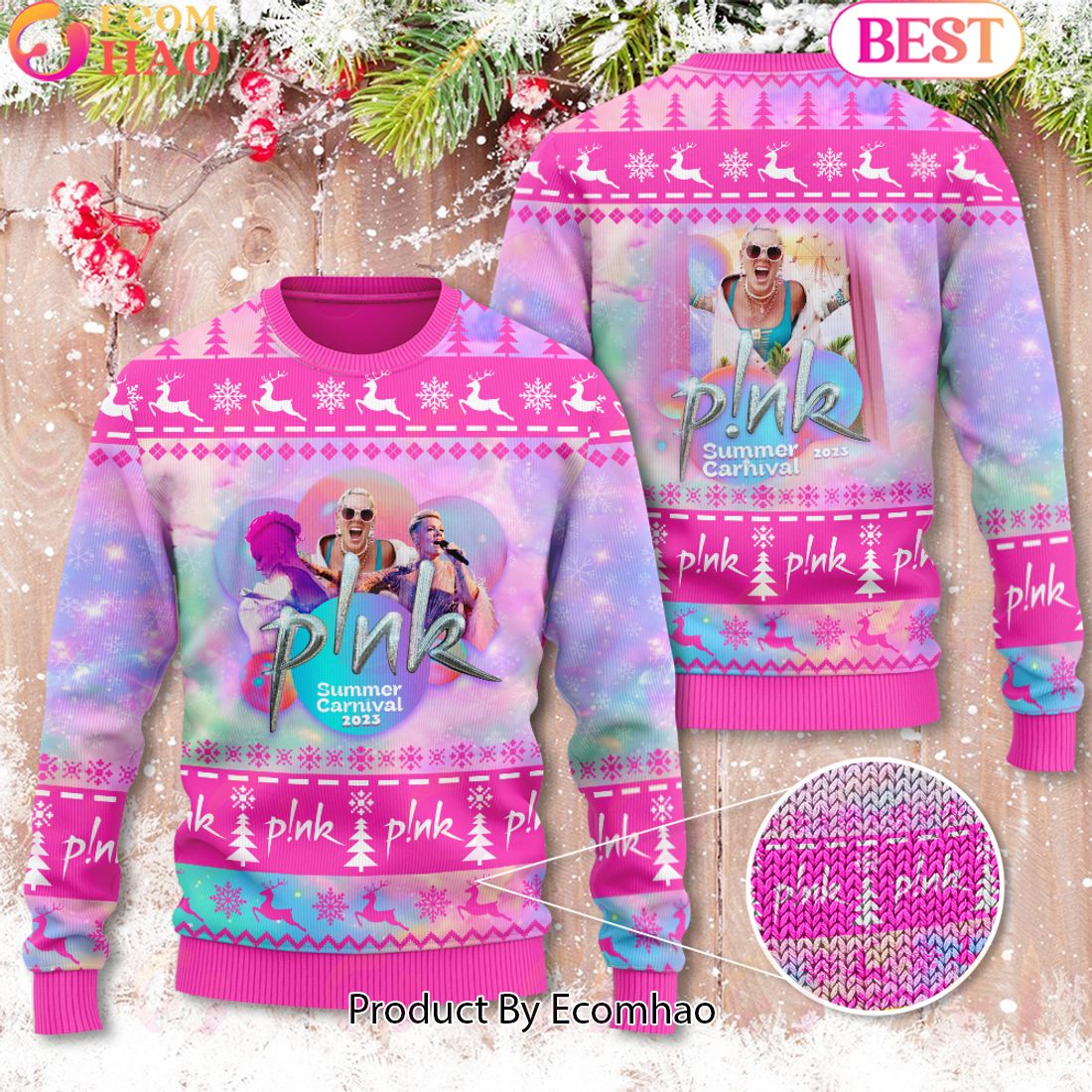 PINK 3D Ugly Sweater - Ecomhao Store