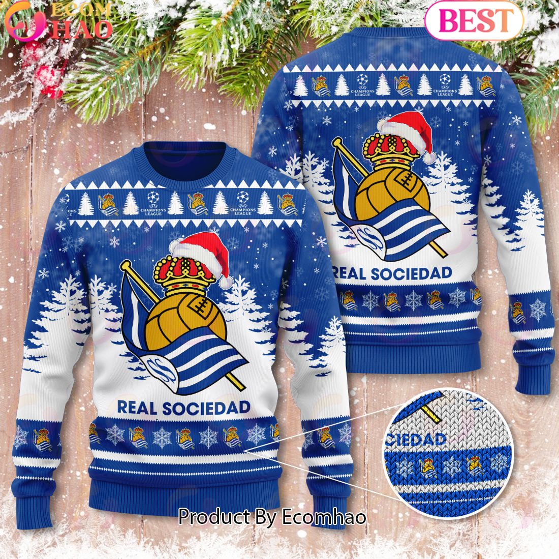 Real Sociedad 3D Ugly Sweater