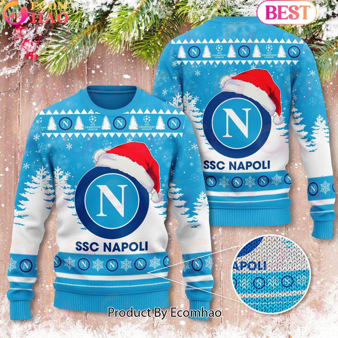 S.S.C. Napoli 3D Ugly Sweater