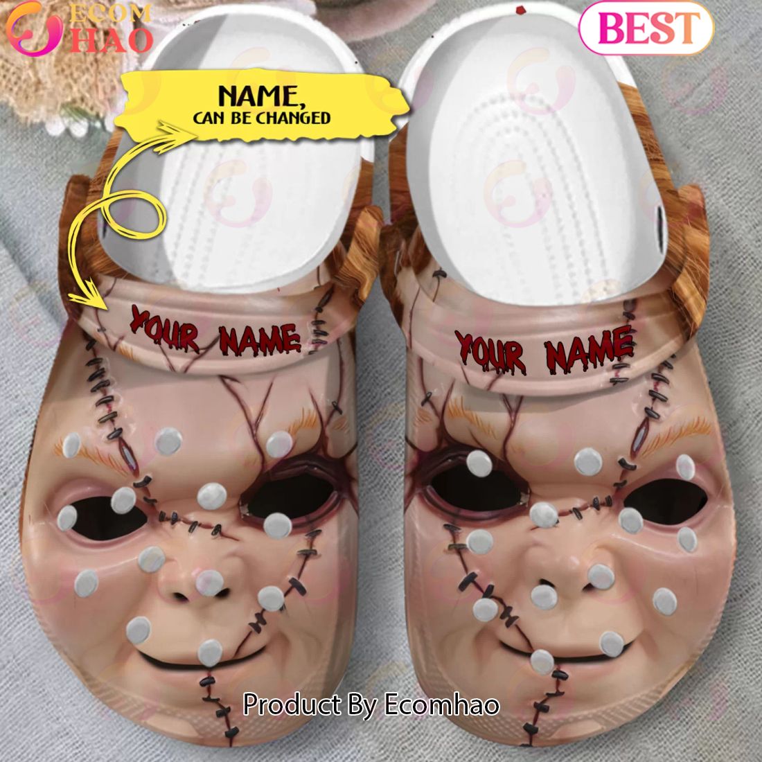 Scary Chucky’s Face Horror Characters Custom Name Crocs