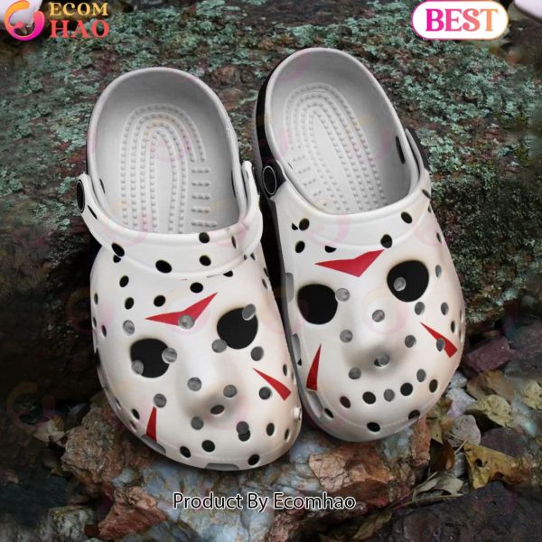 Scary Jason Voorhees White Face Halloween Crocs