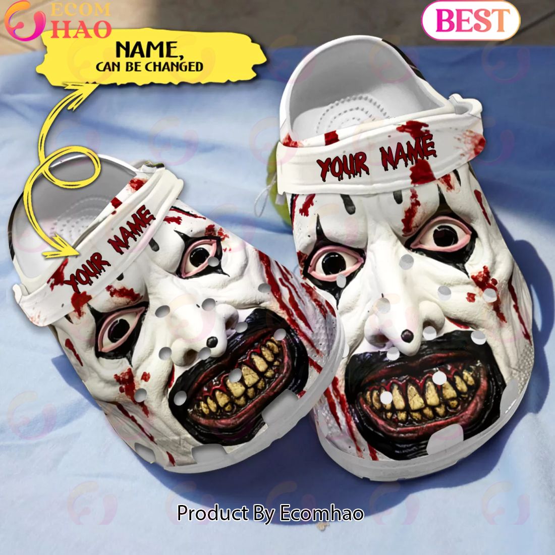 Scary Terrifier’s Face Horror Characters Custom Name Crocs