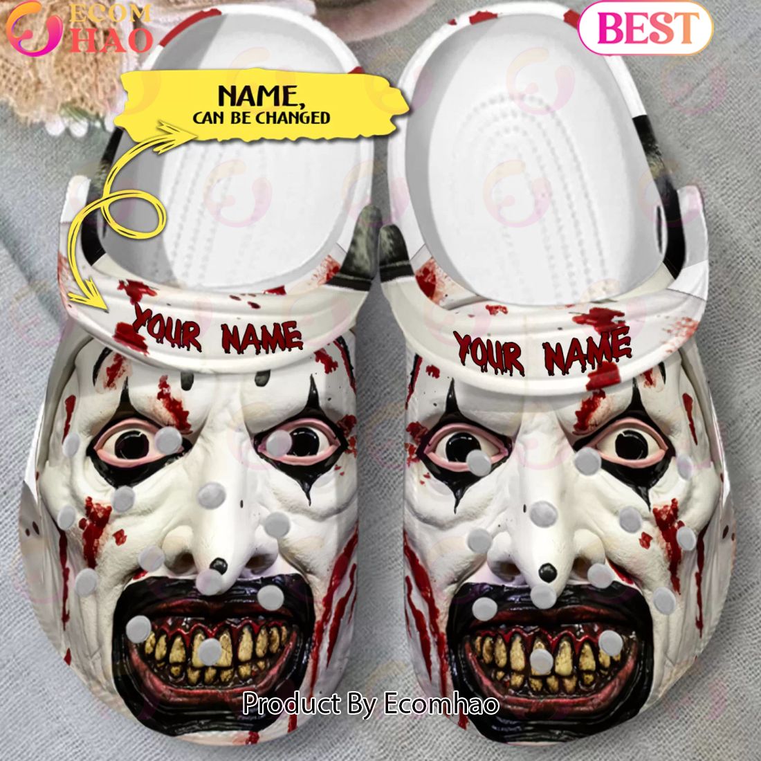 Scary Terrifier’s Face Horror Characters Custom Name Crocs