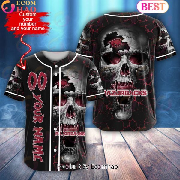 NCAA Arkansas Razorbacks Custom Name Baseball Jersey