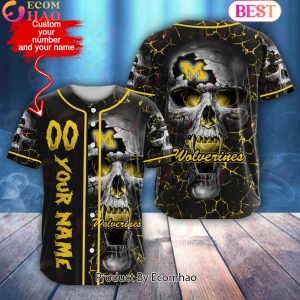 NCAA Michigan Wolverines Custom Name Baseball Jersey