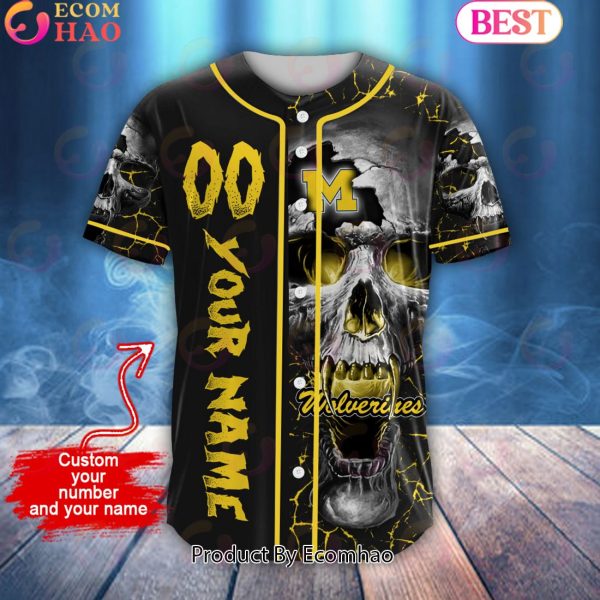 NCAA Michigan Wolverines Custom Name Baseball Jersey