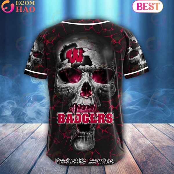 NCAA Wisconsin Badgers Custom Name Baseball Jersey